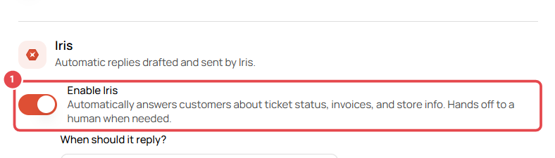 Enable Iris for live chat