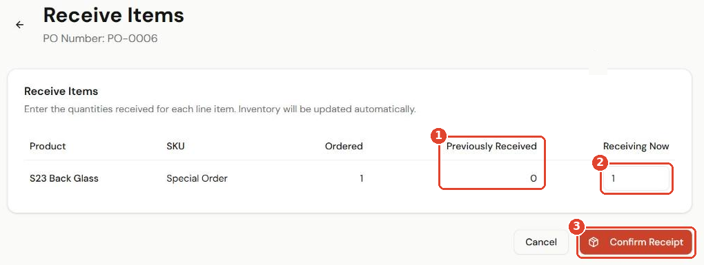 Receive Items