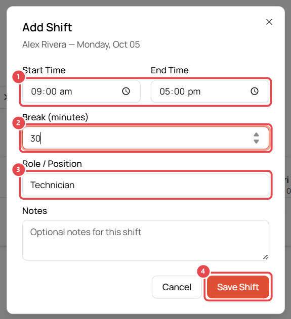 Add Shift