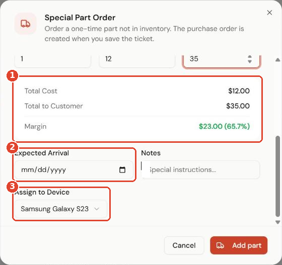 Margin, arrival date and device