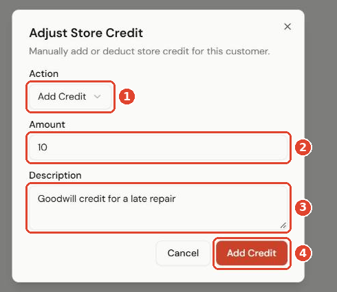 Adjust Store Credit