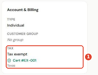 Tax exempt on the profile