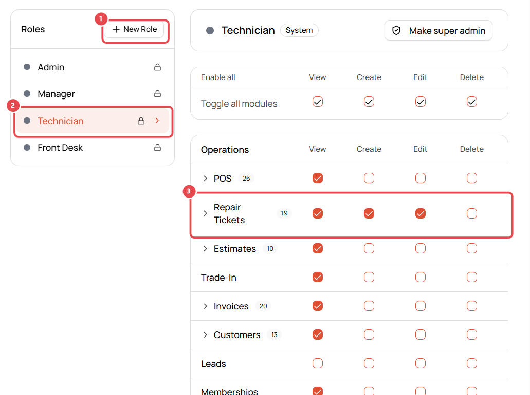 Roles & Permissions