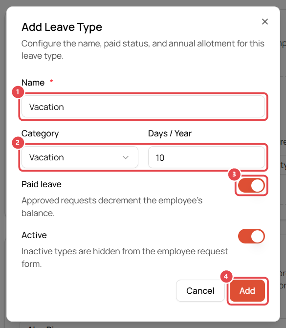 Add Leave Type