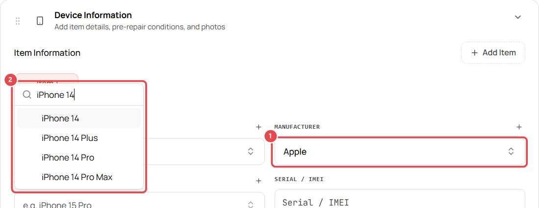 Pick the manufacturer, then search for the model